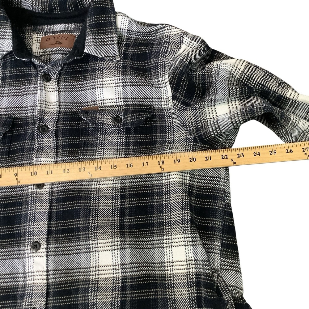 Orvis Men's Flannel Shirt Jacket Shacket Large Plaid Brown Cream Size Large - Picture 10 of 10